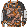 Personalized GWS Giants Rugby Sweatshirt Aboriginal Dot Art - Dreamtime Football Mascot