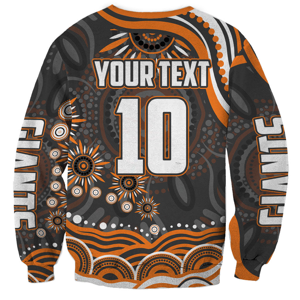 Personalized GWS Giants Rugby Sweatshirt Aboriginal Dot Art - Dreamtime Football Mascot