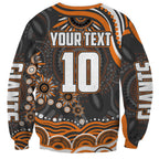 Personalized GWS Giants Rugby Sweatshirt Aboriginal Dot Art - Dreamtime Football Mascot