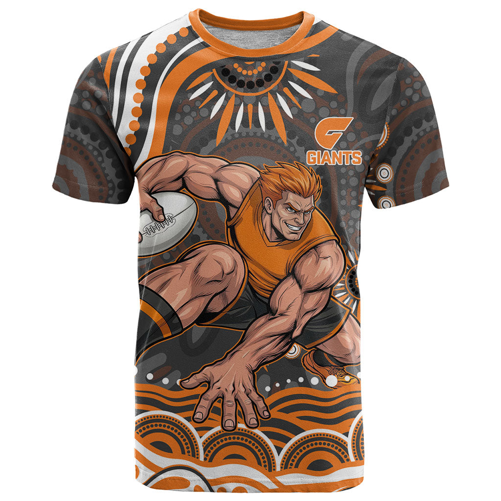 Personalized GWS Giants Rugby T Shirt Aboriginal Dot Art - Dreamtime Football Mascot