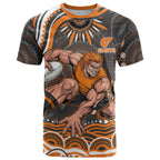 Personalized GWS Giants Rugby T Shirt Aboriginal Dot Art - Dreamtime Football Mascot