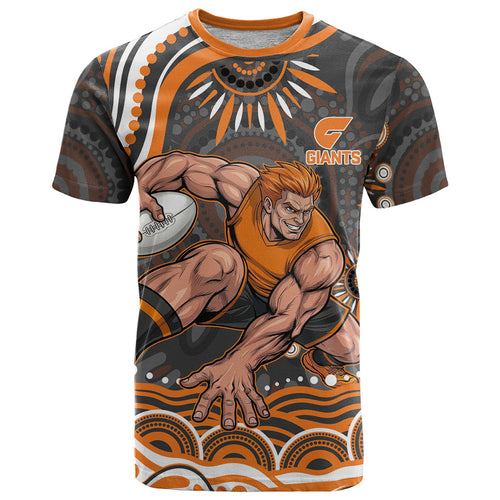Personalized GWS Giants Rugby T Shirt Aboriginal Dot Art - Dreamtime Football Mascot