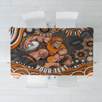 Personalized GWS Giants Rugby Tablecloth Aboriginal Dot Art - Dreamtime Football Mascot