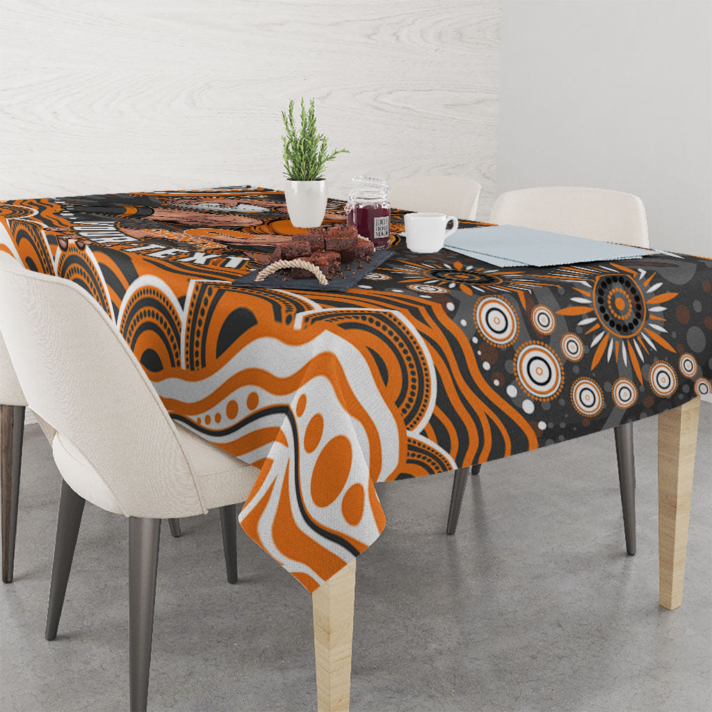 Personalized GWS Giants Rugby Tablecloth Aboriginal Dot Art - Dreamtime Football Mascot