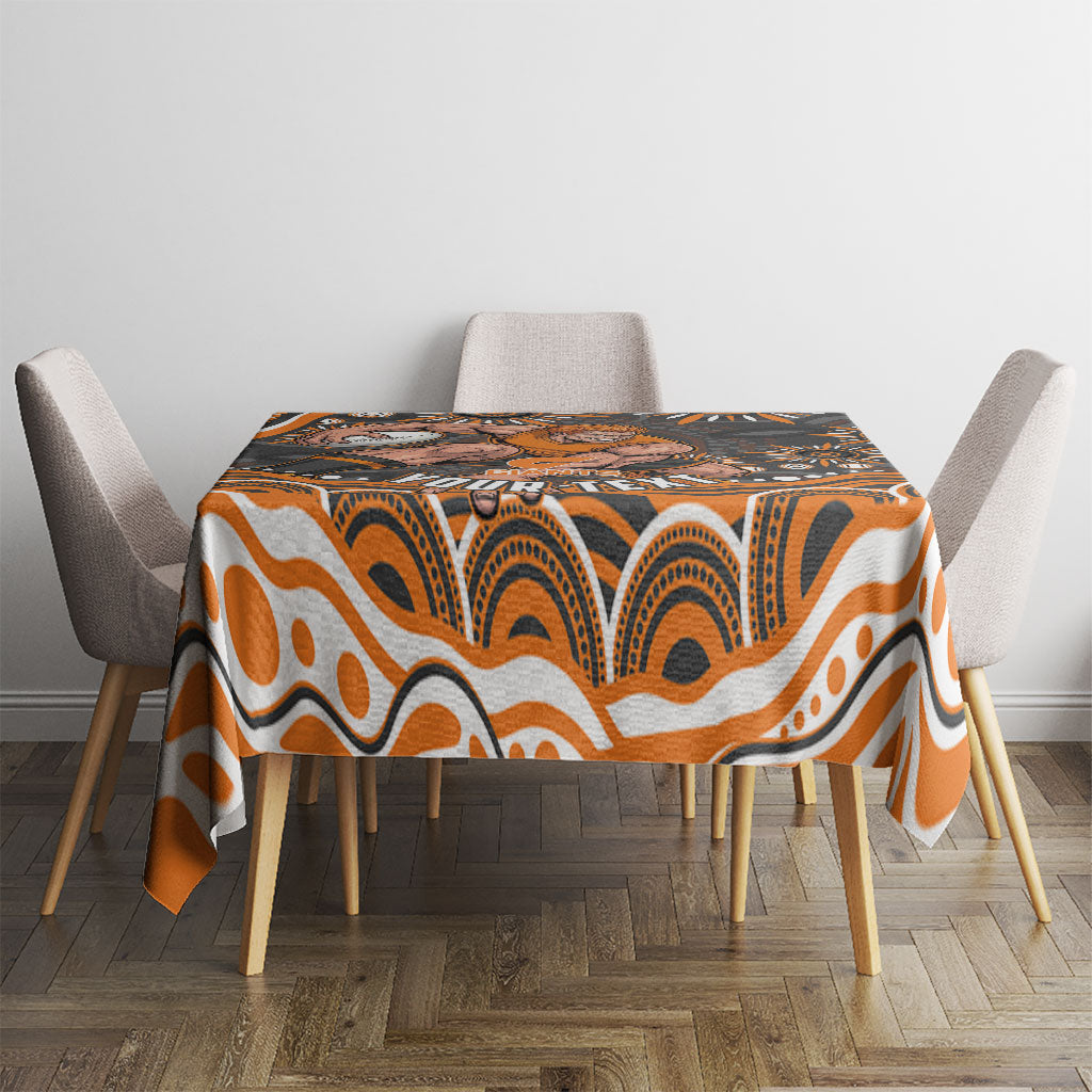 Personalized GWS Giants Rugby Tablecloth Aboriginal Dot Art - Dreamtime Football Mascot