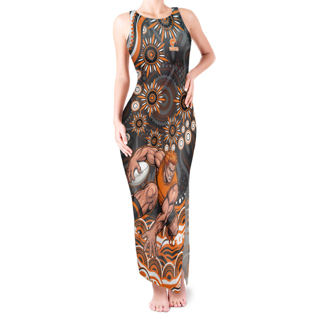 Personalized GWS Giants Rugby Tank Maxi Dress Aboriginal Dot Art - Dreamtime Football Mascot