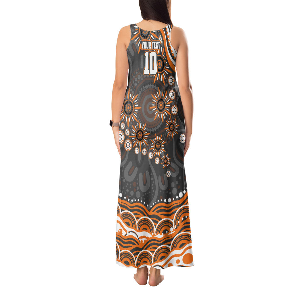 Personalized GWS Giants Rugby Tank Maxi Dress Aboriginal Dot Art - Dreamtime Football Mascot