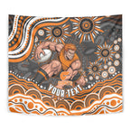 Personalized GWS Giants Rugby Tapestry Aboriginal Dot Art - Dreamtime Football Mascot