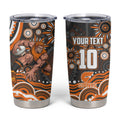 Personalized GWS Giants Rugby Tumbler Cup Aboriginal Dot Art - Dreamtime Football Mascot