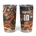 Personalized GWS Giants Rugby Tumbler Cup Aboriginal Dot Art - Dreamtime Football Mascot