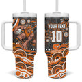 Personalized GWS Giants Rugby Tumbler With Handle Aboriginal Dot Art - Dreamtime Football Mascot