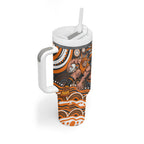 Personalized GWS Giants Rugby Tumbler With Handle Aboriginal Dot Art - Dreamtime Football Mascot