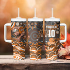 Personalized GWS Giants Rugby Tumbler With Handle Aboriginal Dot Art - Dreamtime Football Mascot