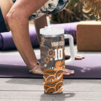 Personalized GWS Giants Rugby Tumbler With Handle Aboriginal Dot Art - Dreamtime Football Mascot