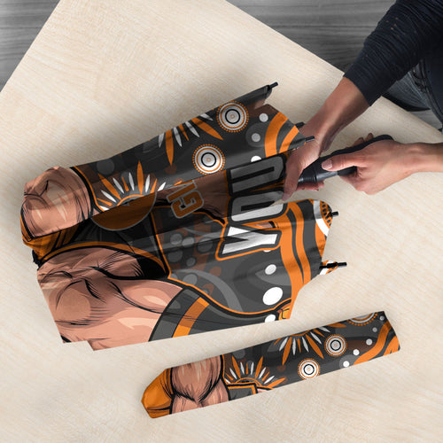 Personalized GWS Giants Rugby Umbrella Aboriginal Dot Art - Dreamtime Football Mascot