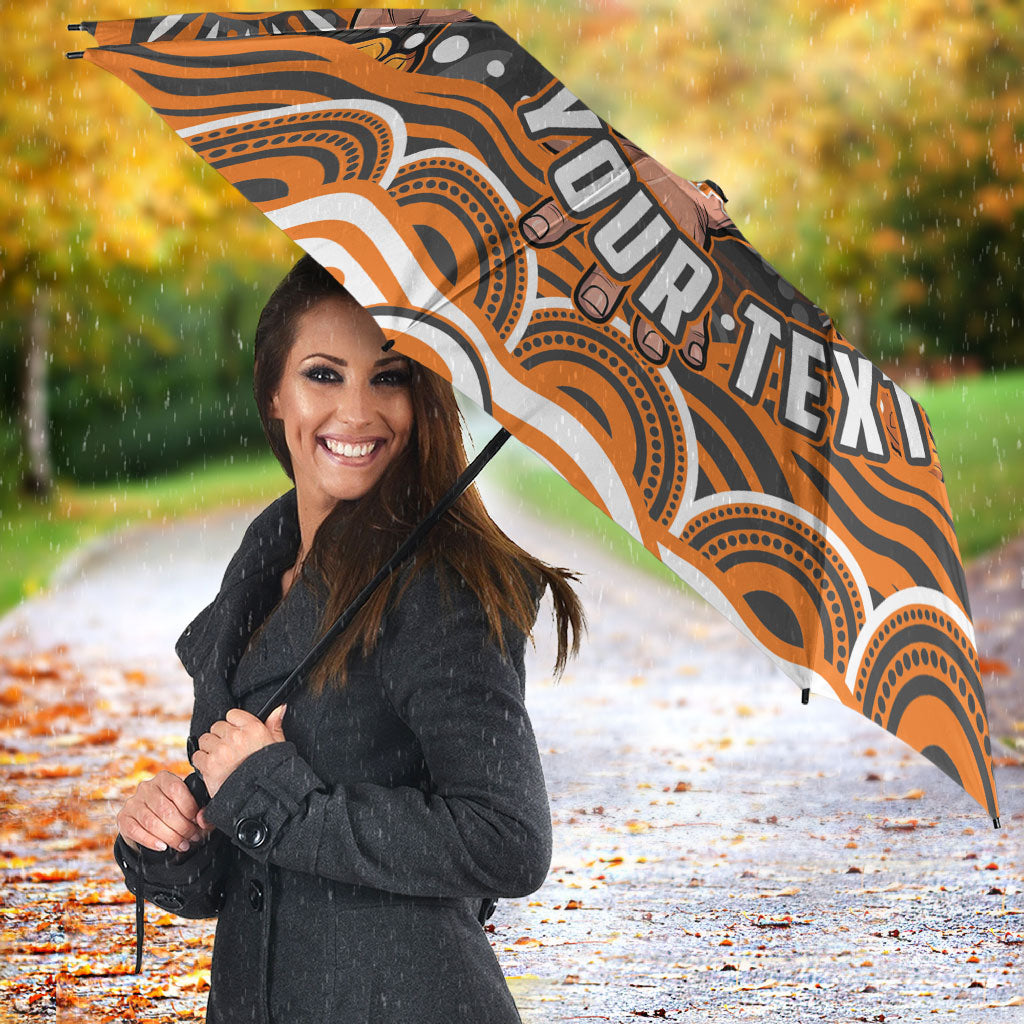 Personalized GWS Giants Rugby Umbrella Aboriginal Dot Art - Dreamtime Football Mascot
