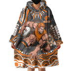 Personalized GWS Giants Rugby Wearable Blanket Hoodie Aboriginal Dot Art - Dreamtime Football Mascot