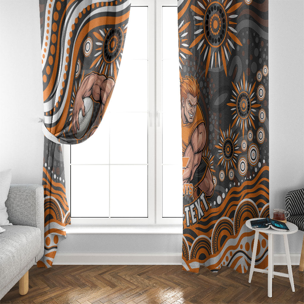 Personalized GWS Giants Rugby Window Curtain Aboriginal Dot Art - Dreamtime Football Mascot