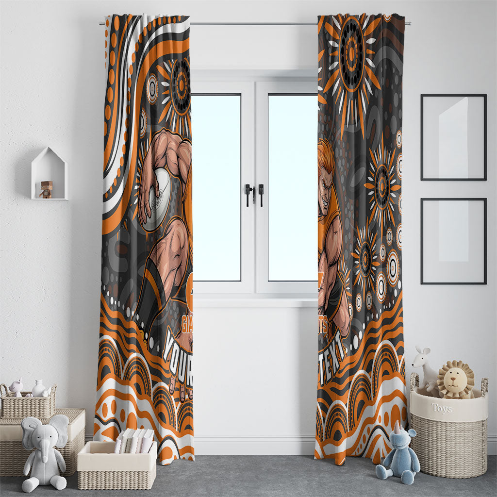 Personalized GWS Giants Rugby Window Curtain Aboriginal Dot Art - Dreamtime Football Mascot