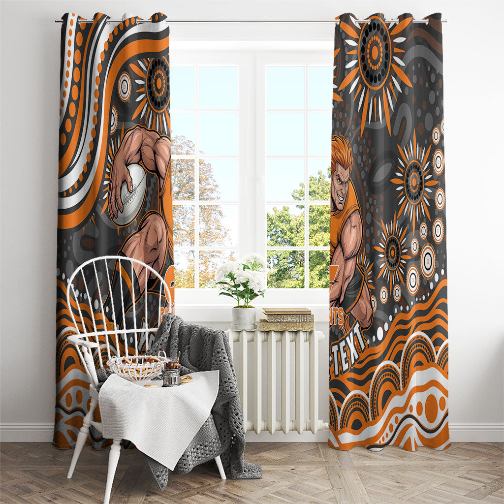 Personalized GWS Giants Rugby Window Curtain Aboriginal Dot Art - Dreamtime Football Mascot