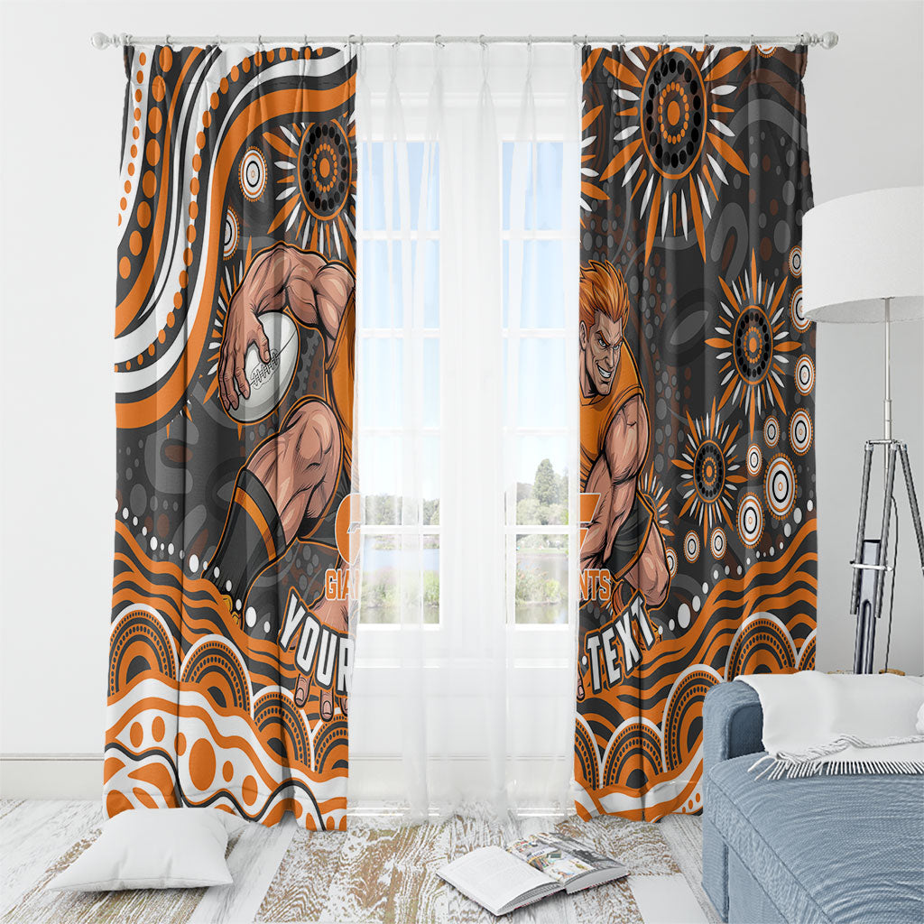 Personalized GWS Giants Rugby Window Curtain Aboriginal Dot Art - Dreamtime Football Mascot