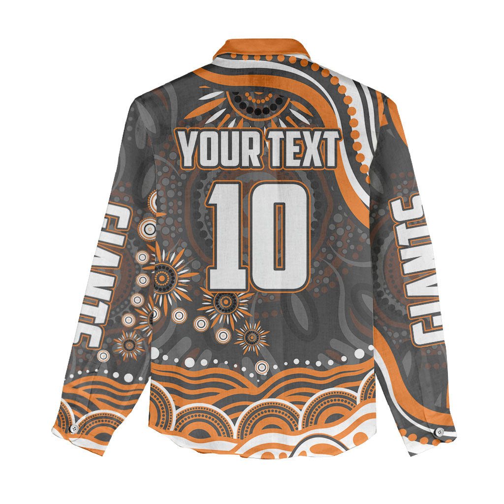 Personalized GWS Giants Rugby Women Casual Shirt Aboriginal Dot Art - Dreamtime Football Mascot