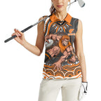Personalized GWS Giants Rugby Women Sleeveless Polo Shirt Aboriginal Dot Art - Dreamtime Football Mascot