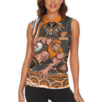 Personalized GWS Giants Rugby Women Sleeveless Polo Shirt Aboriginal Dot Art - Dreamtime Football Mascot