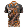 Personalized GWS Giants Rugby Zipper Polo Shirt Aboriginal Dot Art - Dreamtime Football Mascot