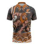 Personalized GWS Giants Rugby Zipper Polo Shirt Aboriginal Dot Art - Dreamtime Football Mascot
