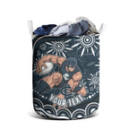 Personalized Carlton Blues Rugby Laundry Basket Aboriginal Dot Art - Dreamtime Football Mascot