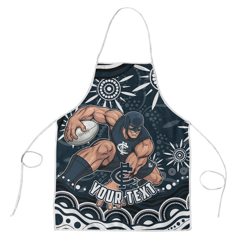 Personalized Carlton Blues Rugby Apron Aboriginal Dot Art - Dreamtime Football Mascot