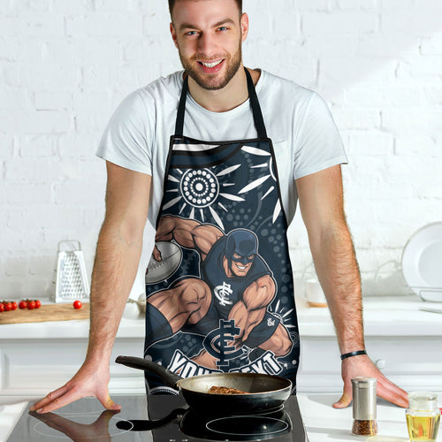 Personalized Carlton Blues Rugby Apron Aboriginal Dot Art - Dreamtime Football Mascot