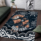 Personalized Carlton Blues Rugby Area Rug Aboriginal Dot Art - Dreamtime Football Mascot