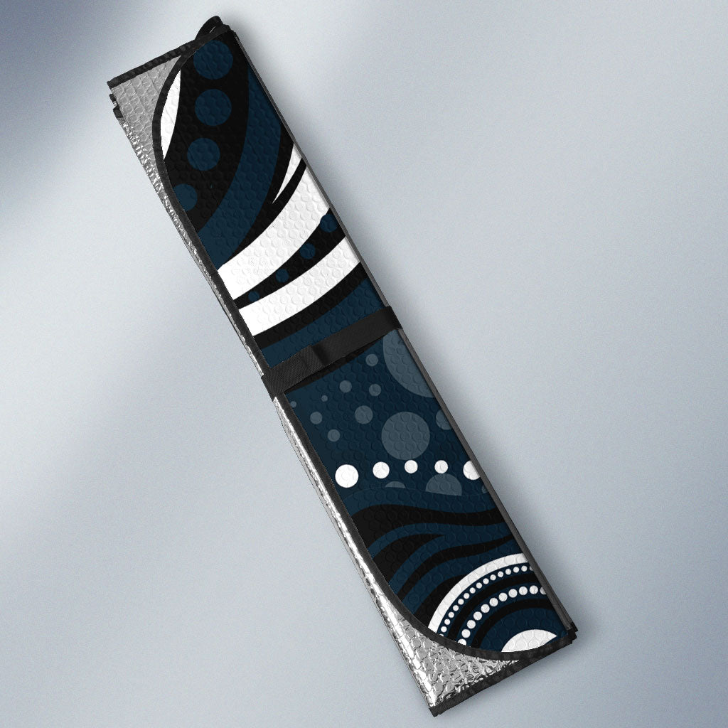 Personalized Carlton Blues Rugby Auto Sun Shade Aboriginal Dot Art - Dreamtime Football Mascot