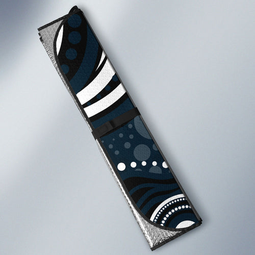 Personalized Carlton Blues Rugby Auto Sun Shade Aboriginal Dot Art - Dreamtime Football Mascot