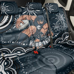 Personalized Carlton Blues Rugby Back Car Seat Cover Aboriginal Dot Art - Dreamtime Football Mascot