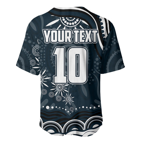 Personalized Carlton Blues Rugby Baseball Jersey Aboriginal Dot Art - Dreamtime Football Mascot
