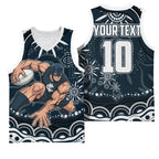 Personalized Carlton Blues Rugby Basketball Jersey Aboriginal Dot Art - Dreamtime Football Mascot