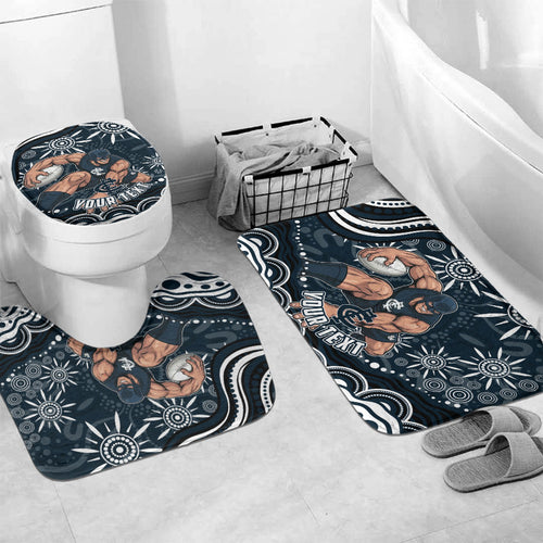 Personalized Carlton Blues Rugby Bathroom Set Aboriginal Dot Art - Dreamtime Football Mascot