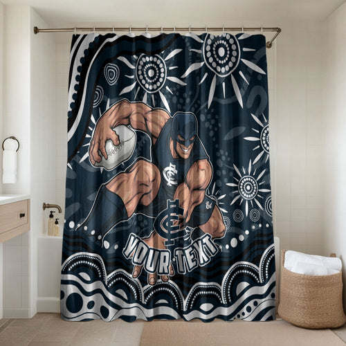 Personalized Carlton Blues Rugby Bathroom Set Aboriginal Dot Art - Dreamtime Football Mascot