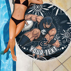 Personalized Carlton Blues Rugby Beach Blanket Aboriginal Dot Art - Dreamtime Football Mascot