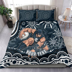 Personalized Carlton Blues Rugby Bedding Set Aboriginal Dot Art - Dreamtime Football Mascot