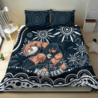 Personalized Carlton Blues Rugby Bedding Set Aboriginal Dot Art - Dreamtime Football Mascot