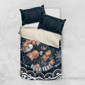 Personalized Carlton Blues Rugby Bedding Set Aboriginal Dot Art - Dreamtime Football Mascot