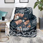 Personalized Carlton Blues Rugby Blanket Aboriginal Dot Art - Dreamtime Football Mascot