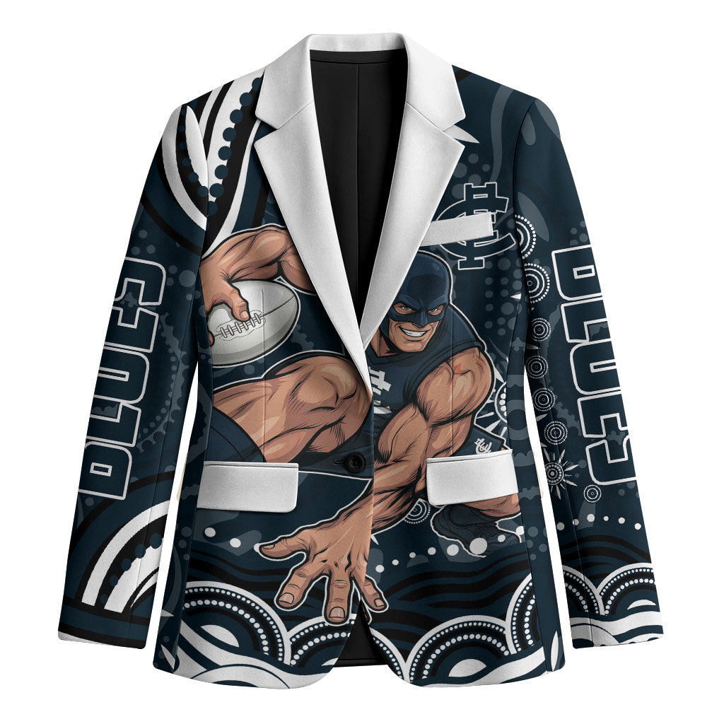 Personalized Carlton Blues Rugby Blazer Aboriginal Dot Art - Dreamtime Football Mascot