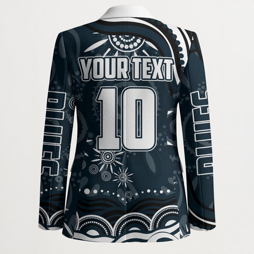 Personalized Carlton Blues Rugby Blazer Aboriginal Dot Art - Dreamtime Football Mascot