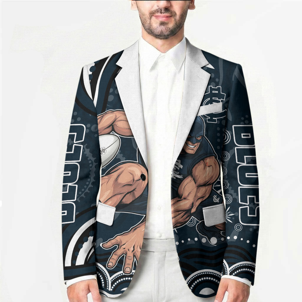 Personalized Carlton Blues Rugby Blazer Aboriginal Dot Art - Dreamtime Football Mascot