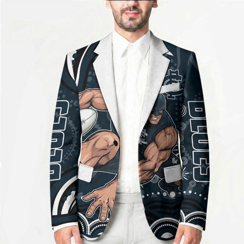 Personalized Carlton Blues Rugby Blazer Aboriginal Dot Art - Dreamtime Football Mascot